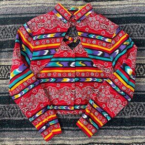 Vintage Sheplers Cropped Bandana Print Top